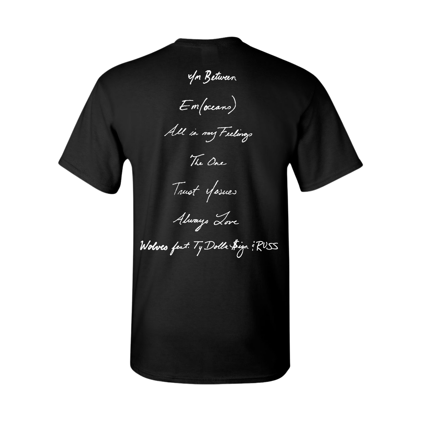 "In Between" Track List Tee